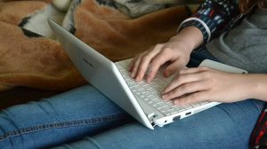 Using laptop at home